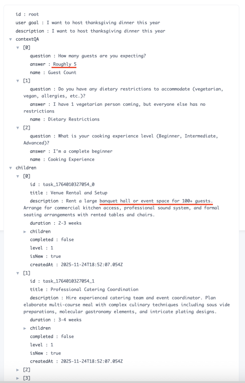 Task tree showing lost context bug